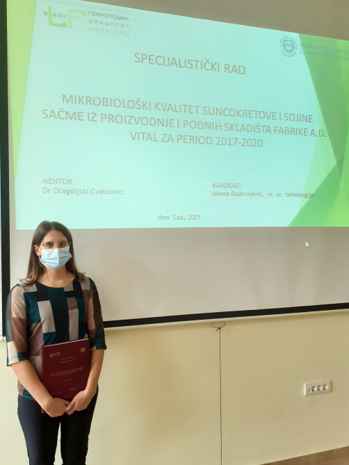 Одбрањен специјалистички рад кандидата Јелене Радивојевић, на студијском програму Микробиолошка безбедност хране