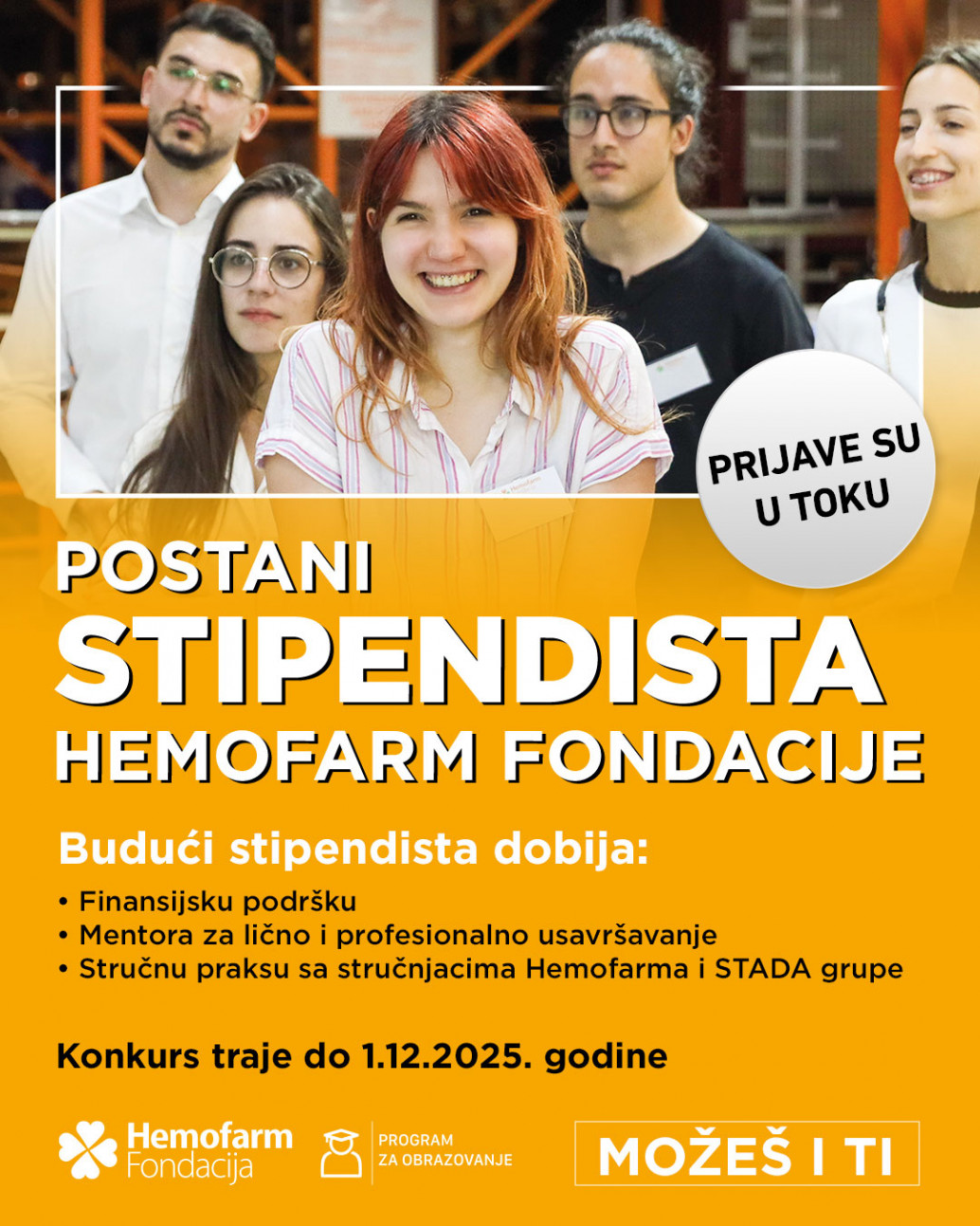 Hemofarm fondacija raspisuje konkurs za stipendije za školsku 2025/2026. godinu